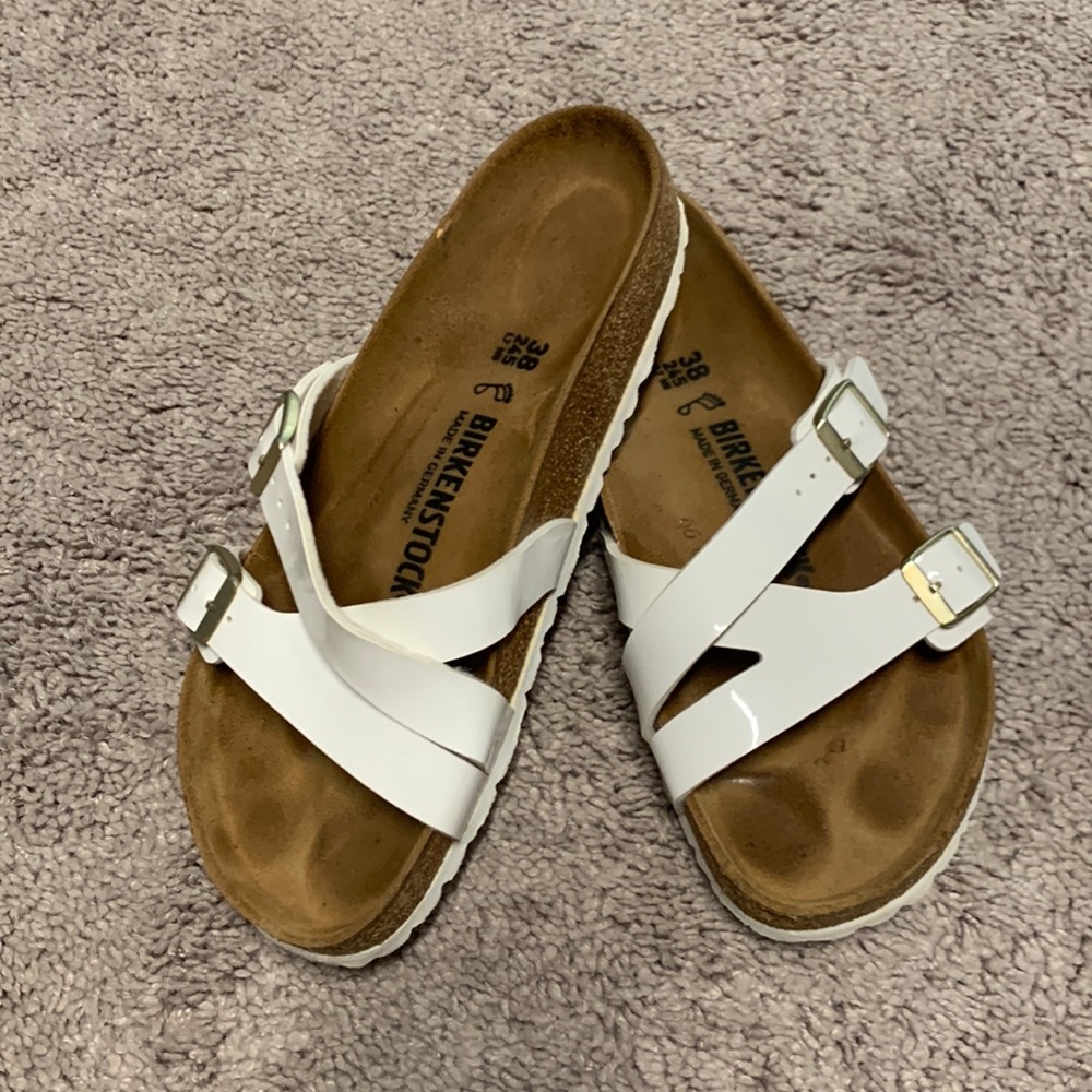 White Patent Leather Birkenstocks